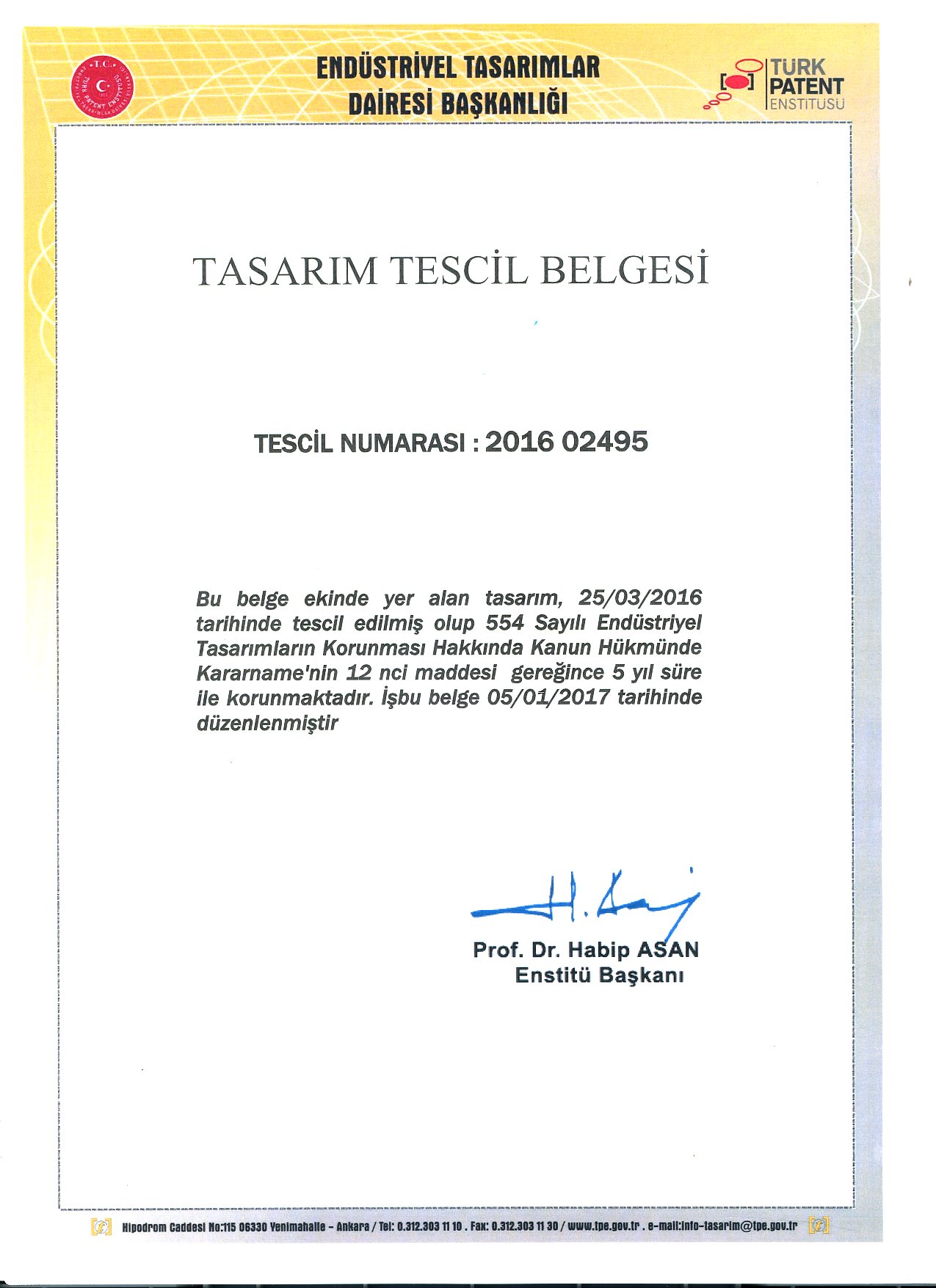 Endüstriyel Tasarım Belgesi